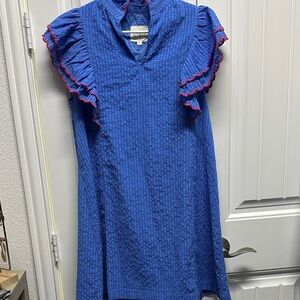 UMGEE Blue Dress with Pink Ruffles